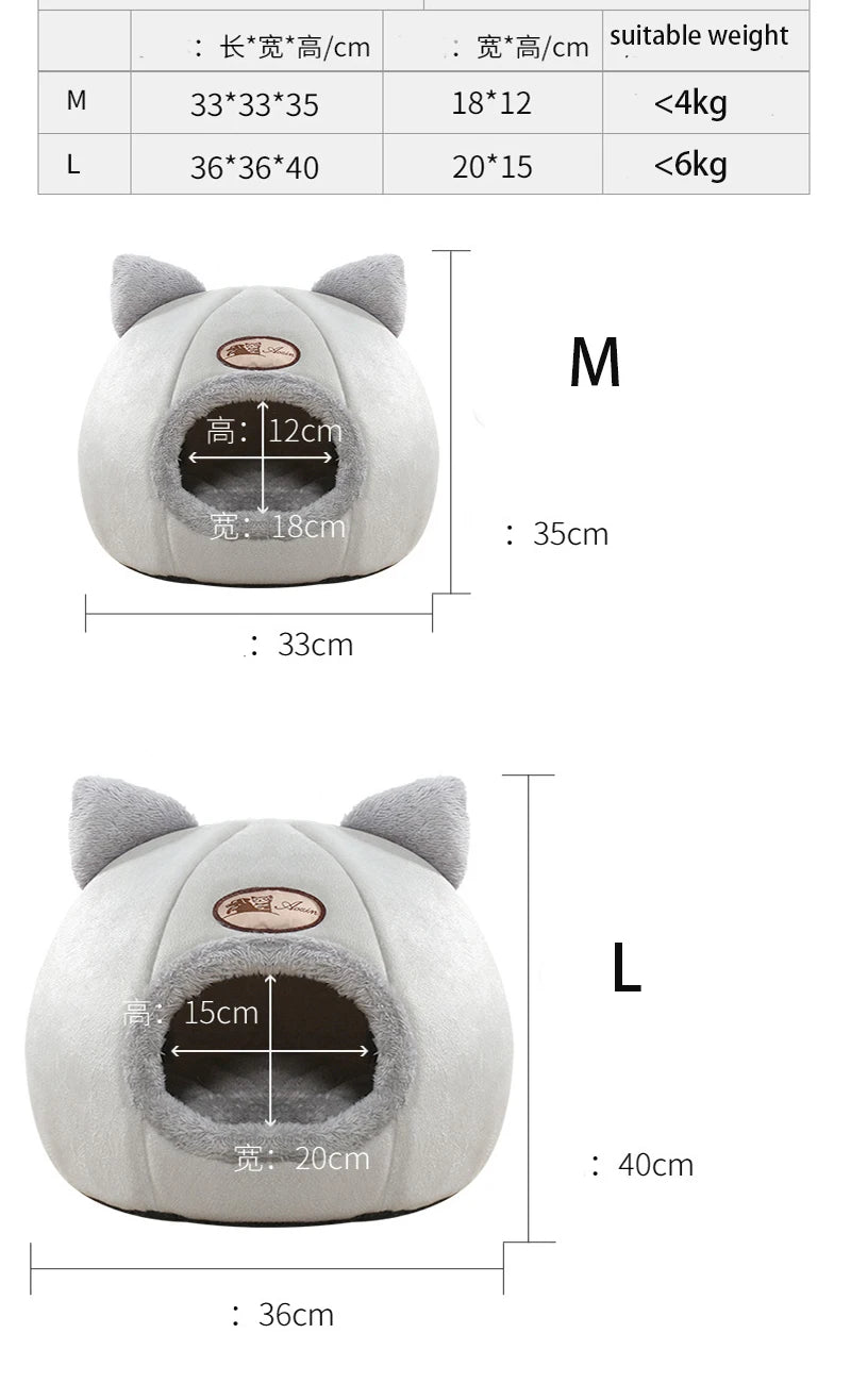 Winter Comfort Cat Bed & Small Dog House