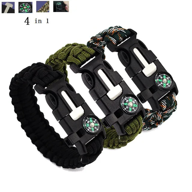 4-in-1 Emergency Survival Bracelet