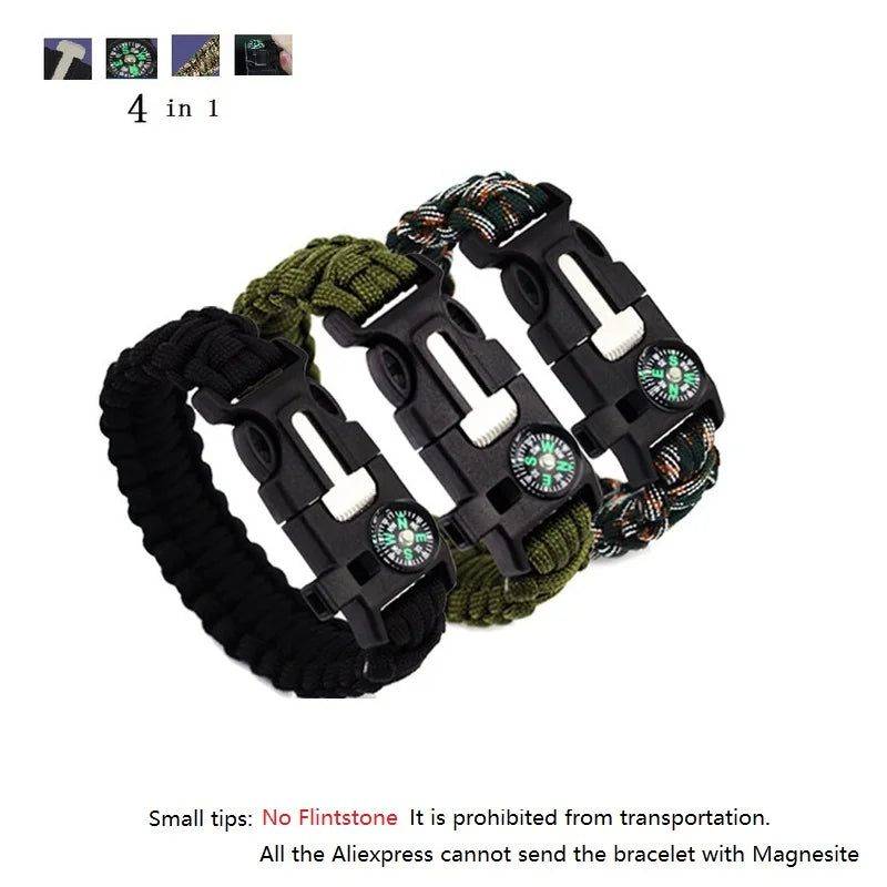 4-in-1 Emergency Survival Bracelet