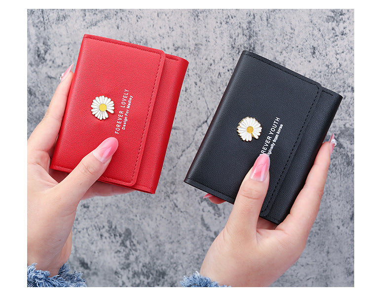 Daisy Print Tri Fold Wallet
