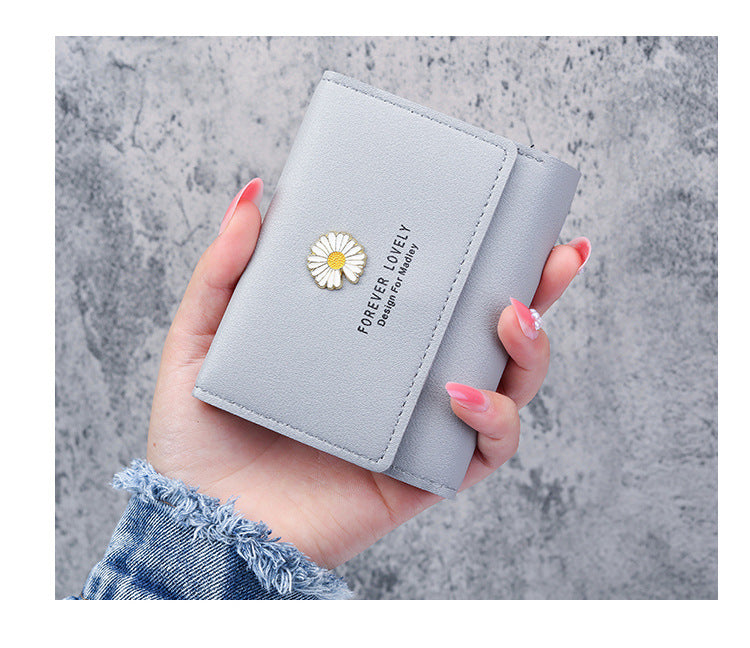 Daisy Print Tri Fold Wallet