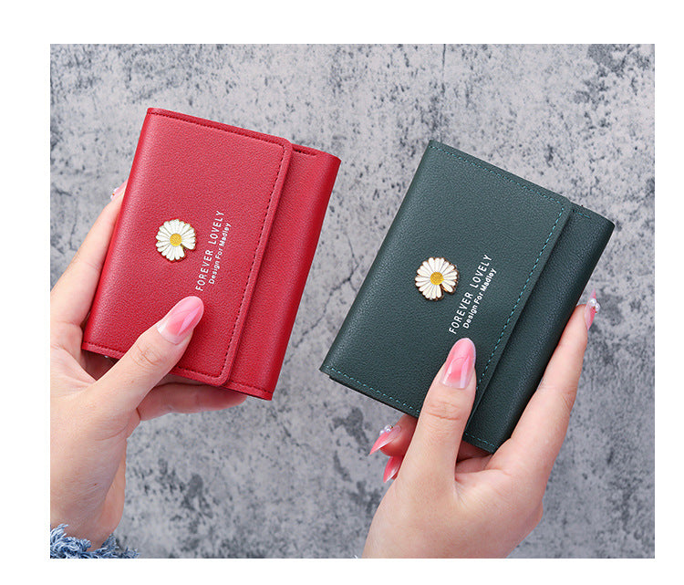 Daisy Print Tri Fold Wallet