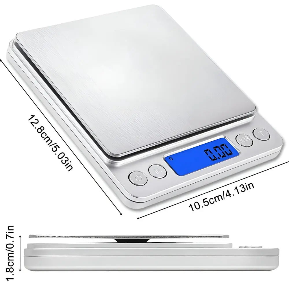 Digital Kitchen Scale - 500g/1kg/2kg/3kg Food & Jewelry Weight Scale