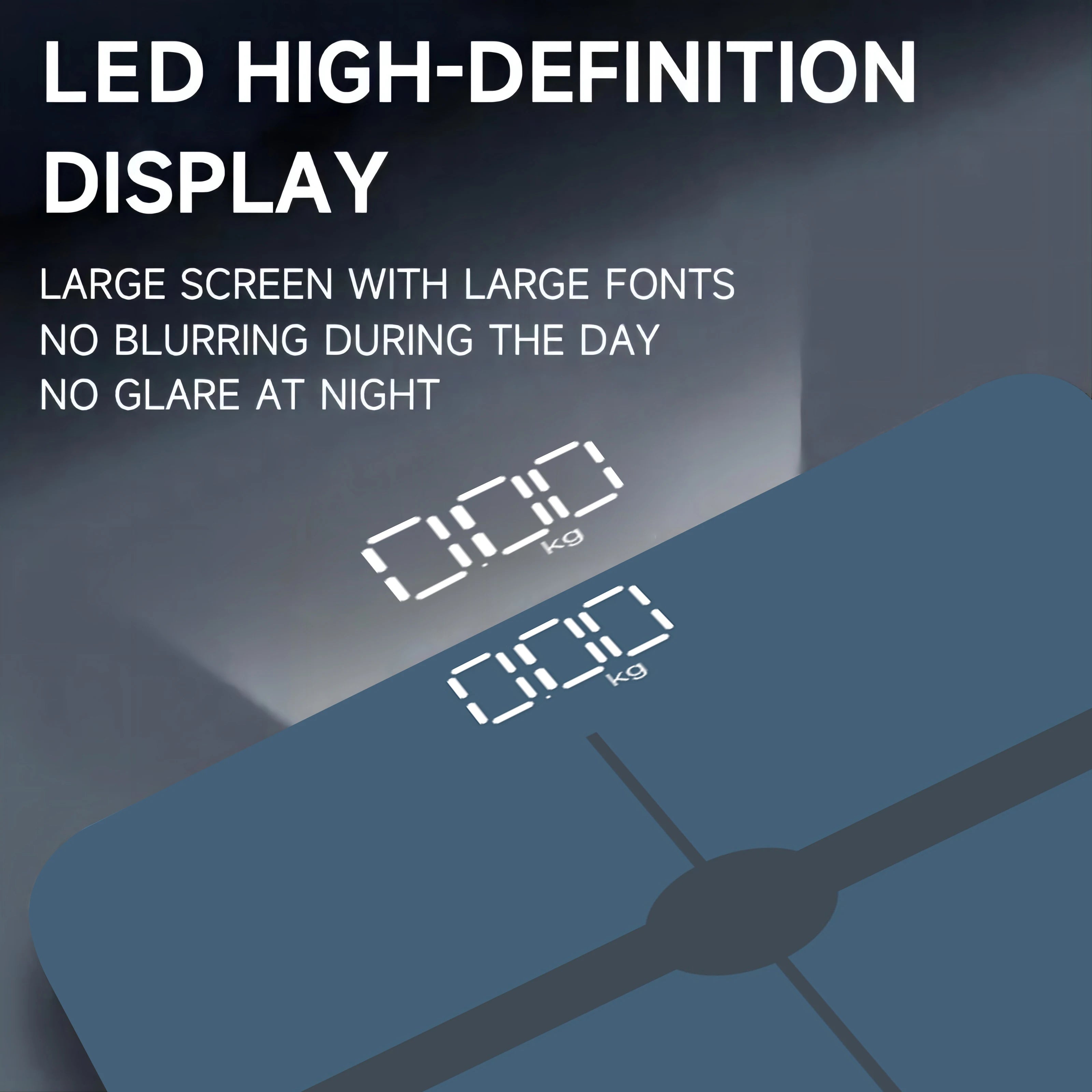 Blue Digital Bathroom Scale for Body Weight