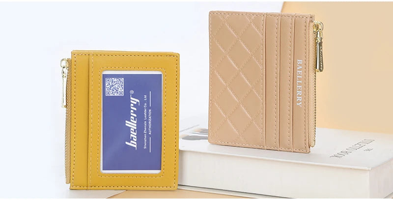 Mini Women's Slim Zipper Leather Wallet
