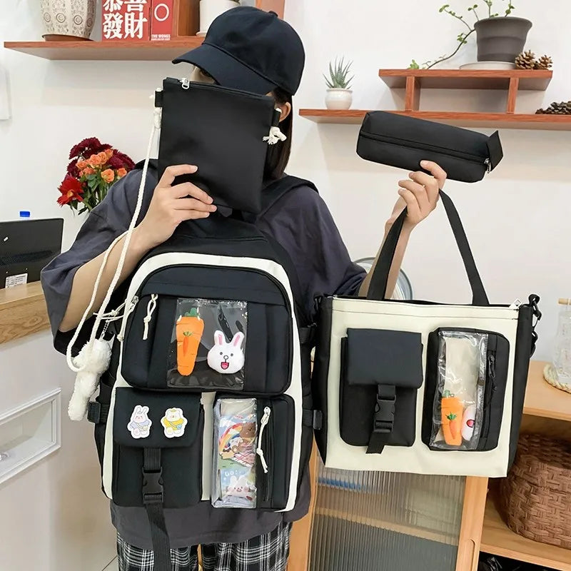 4-Piece Kawaii School Backpack Set