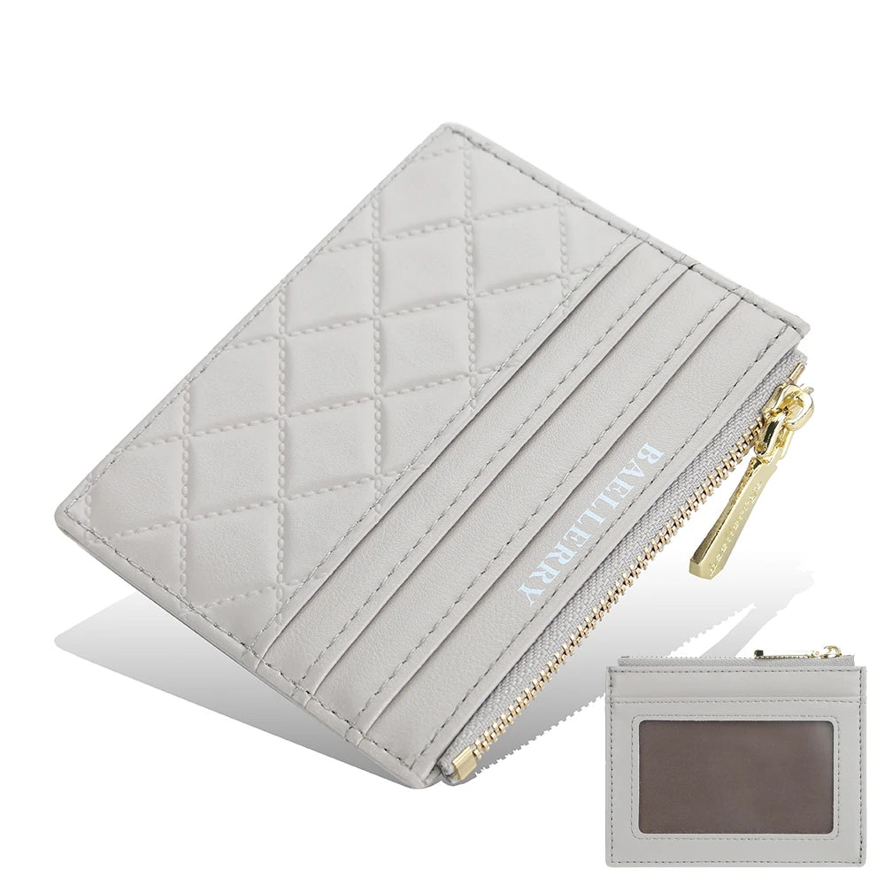 Mini Women's Slim Zipper Leather Wallet
