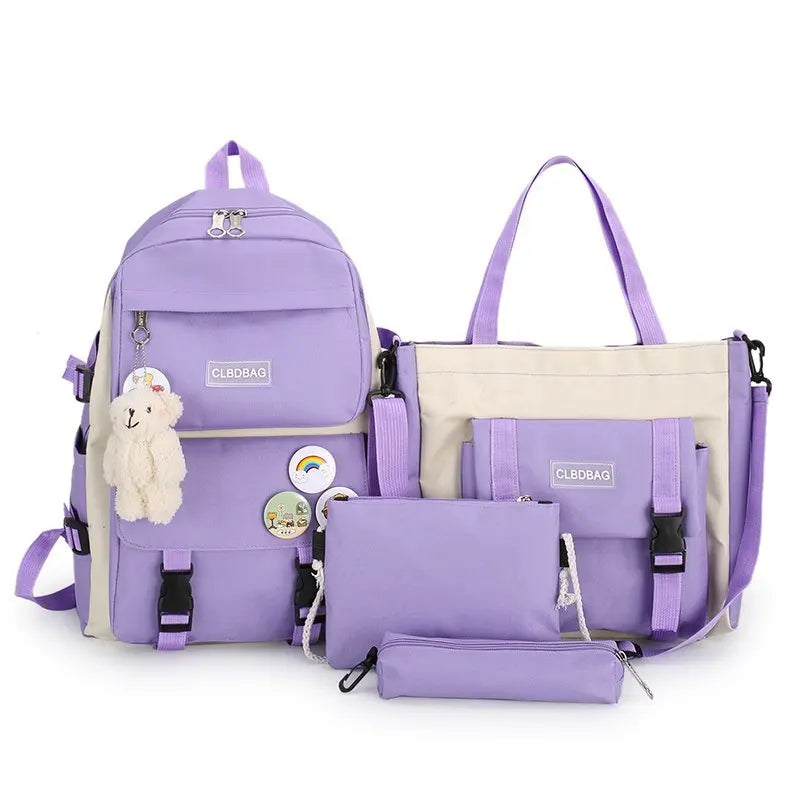 4-Piece Kawaii School Backpack Set