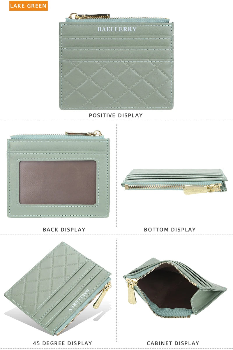 Mini Women's Slim Zipper Leather Wallet