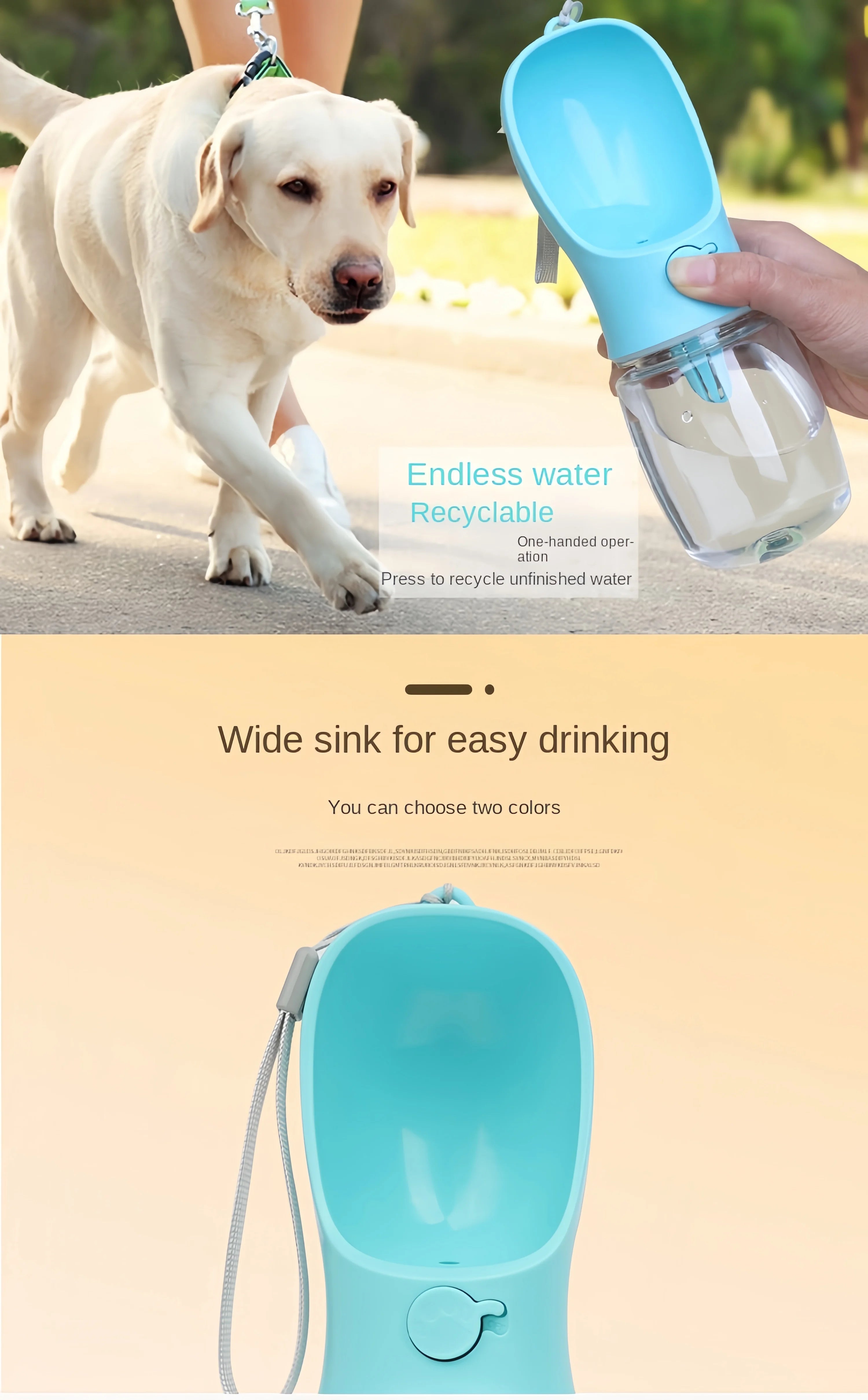 Portable Water Bottle with Food Storage