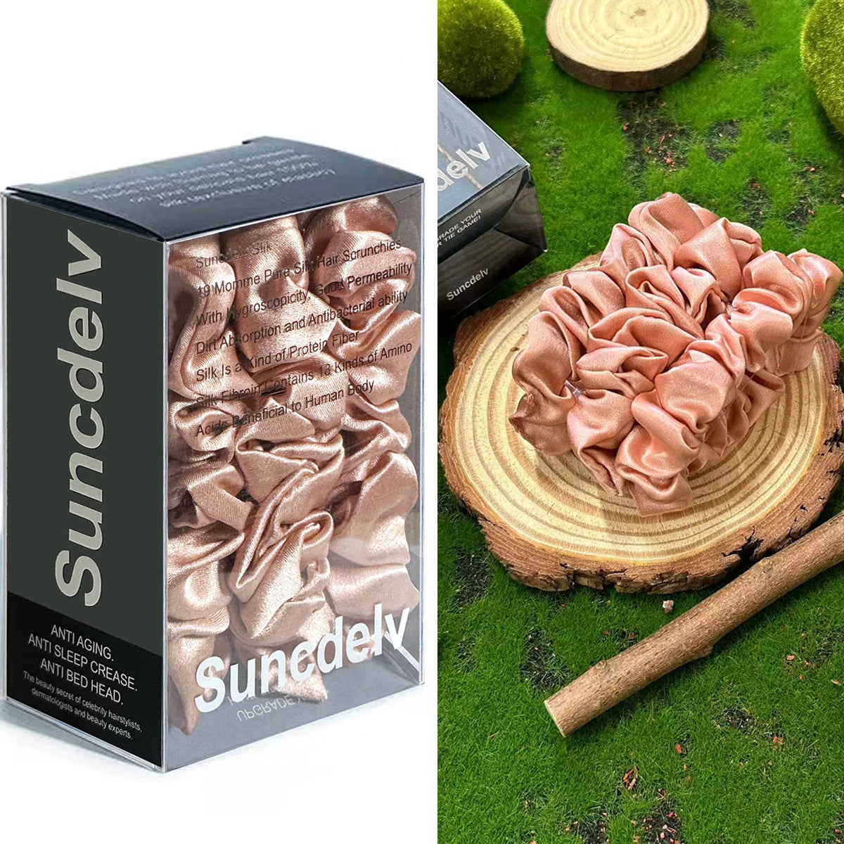 3PCS Mulberry Silk Hair Scrunchies