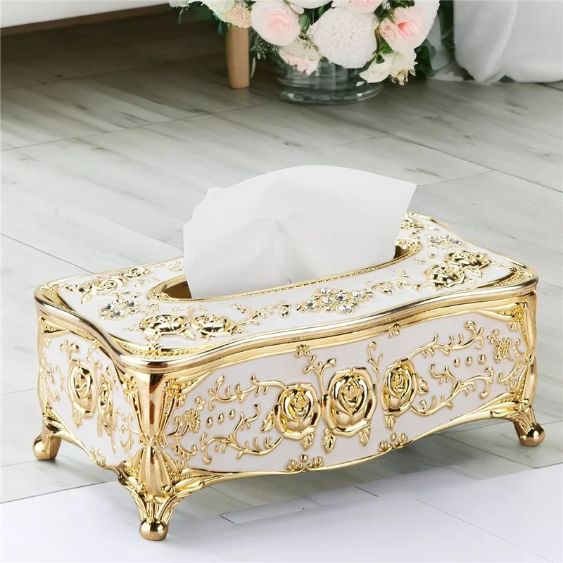 Golden Tissue Box Holder