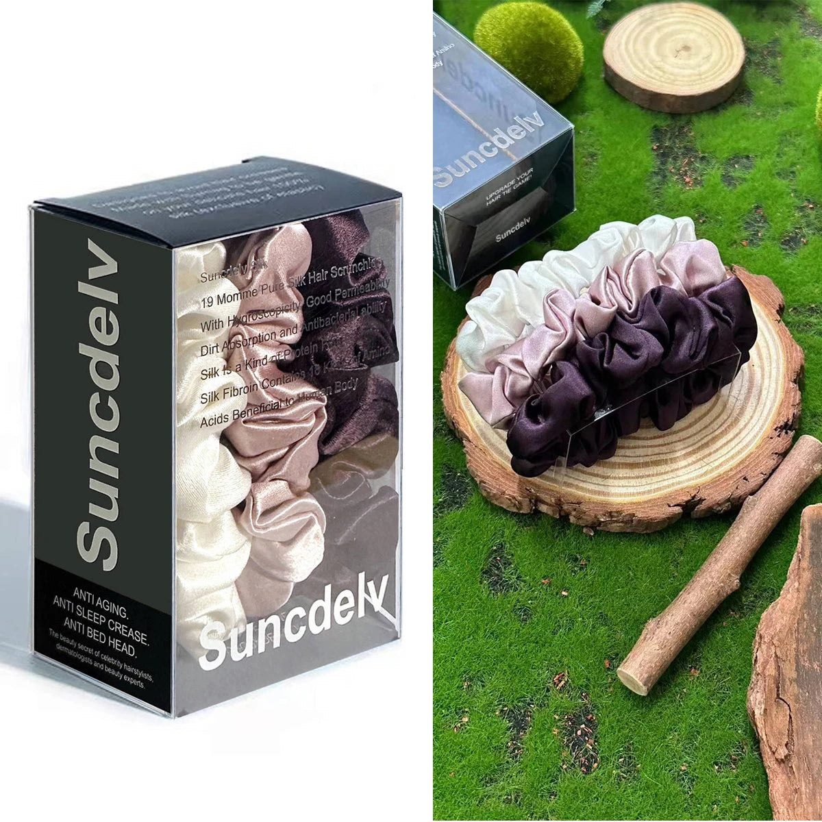 3PCS Mulberry Silk Hair Scrunchies