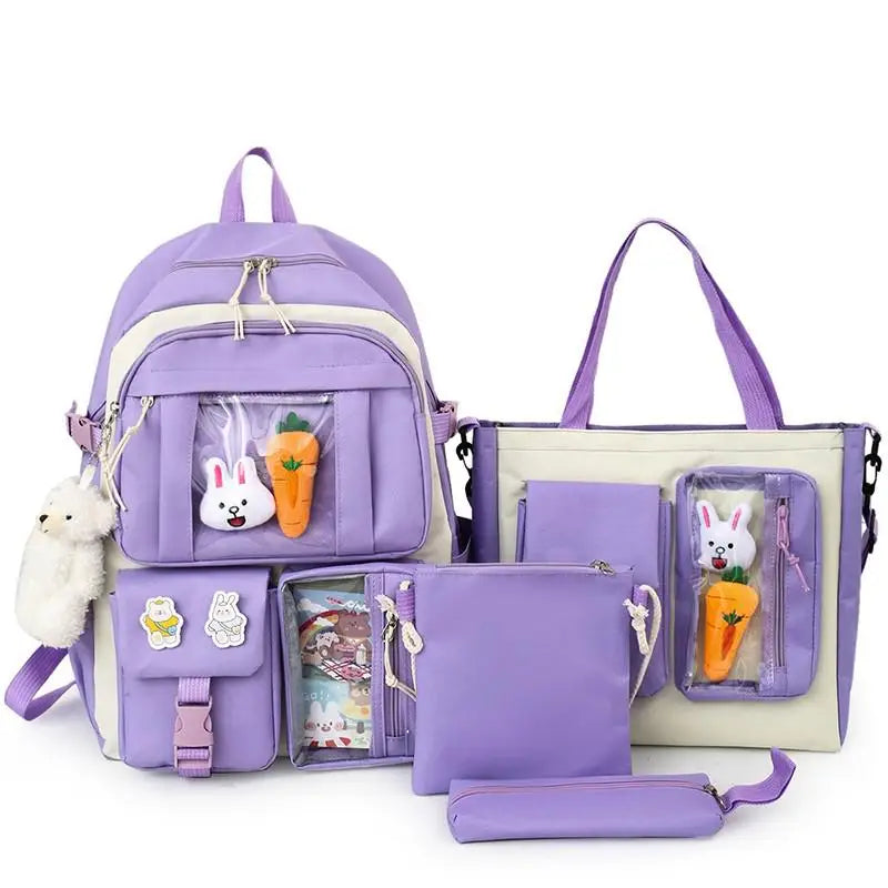 4-Piece Kawaii School Backpack Set