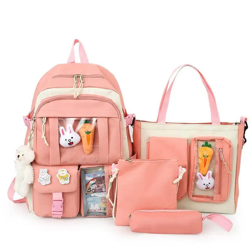 4-Piece Kawaii School Backpack Set