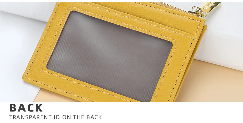 Mini Women's Slim Zipper Leather Wallet