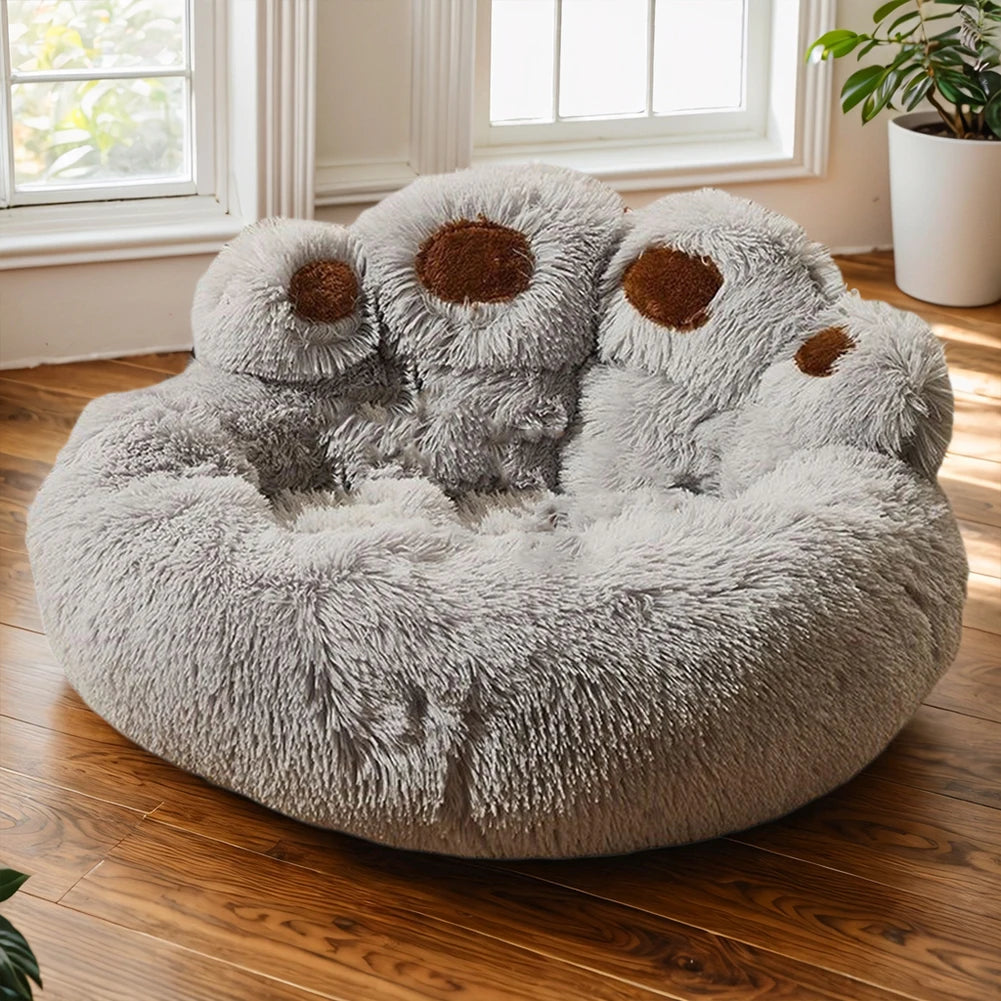 Paw Shape Plush Bed for Puppies and Kittens