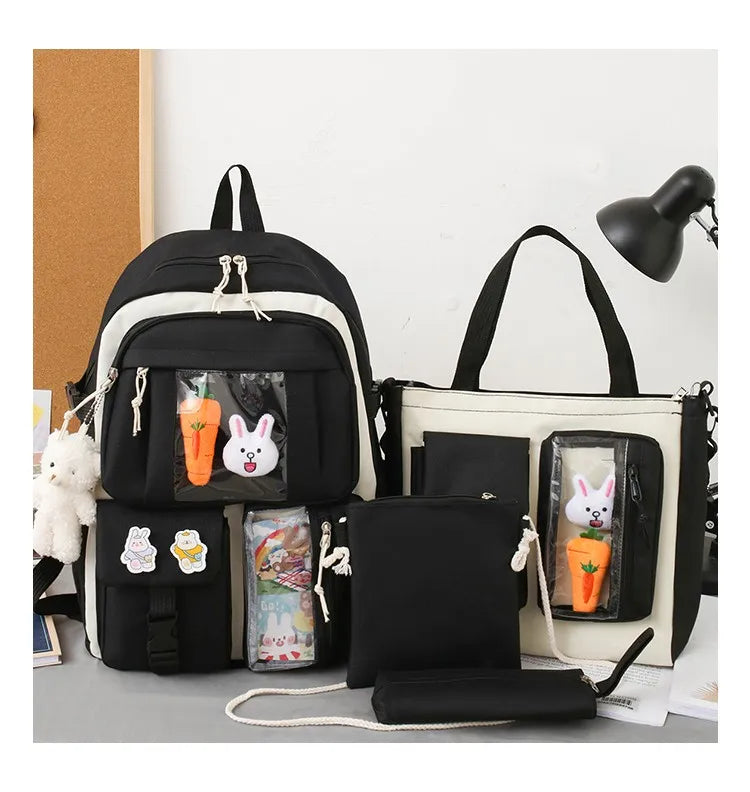 4-Piece Kawaii School Backpack Set