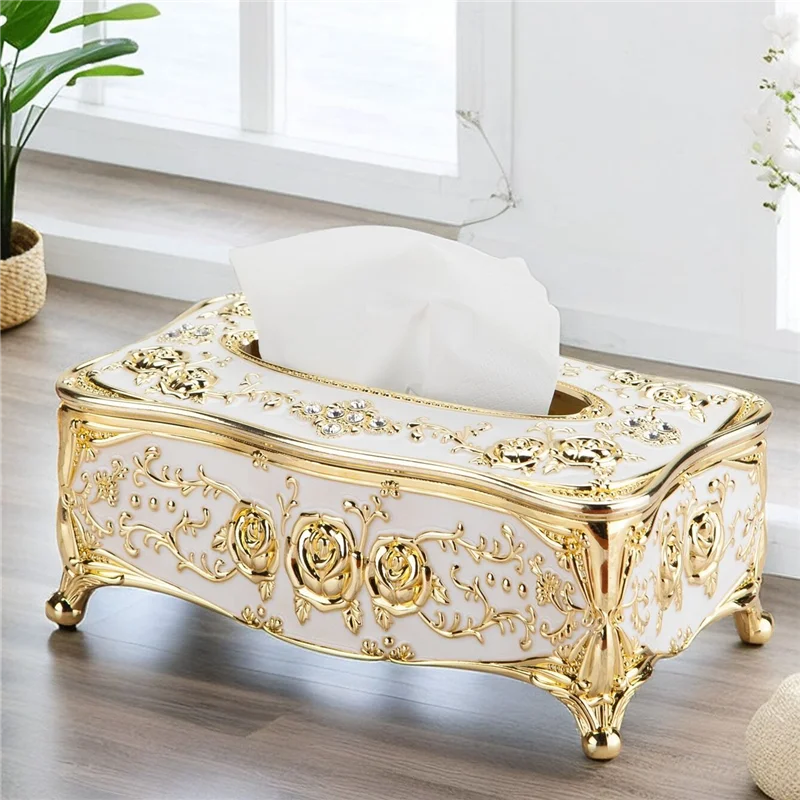 Golden Tissue Box Holder