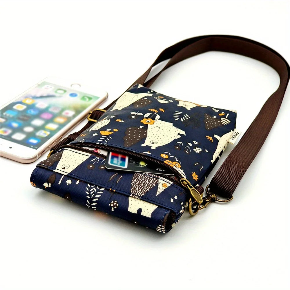 Kawaii Cat Print Crossbody Bag