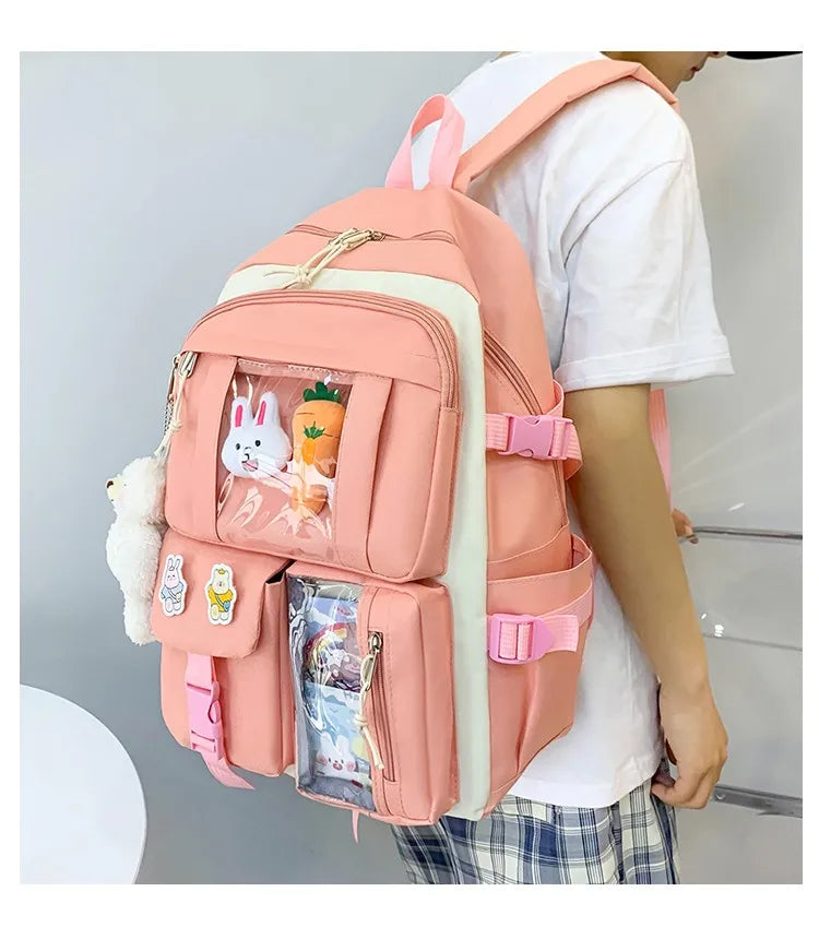 4-Piece Kawaii School Backpack Set