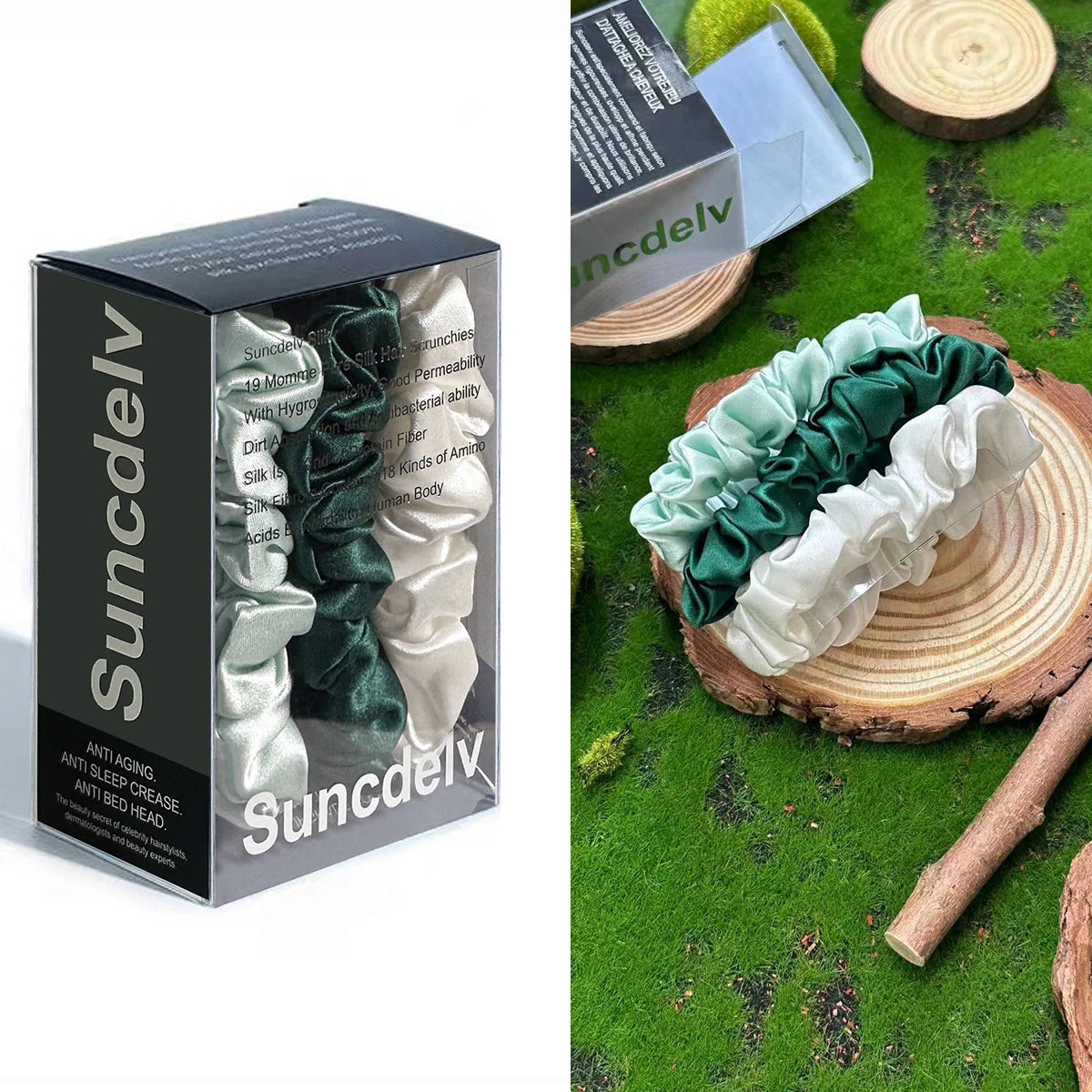 3PCS Mulberry Silk Hair Scrunchies