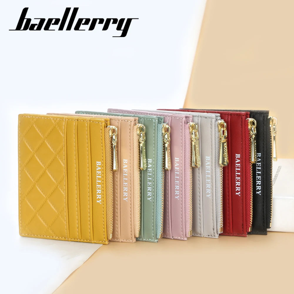 Mini Women's Slim Zipper Leather Wallet
