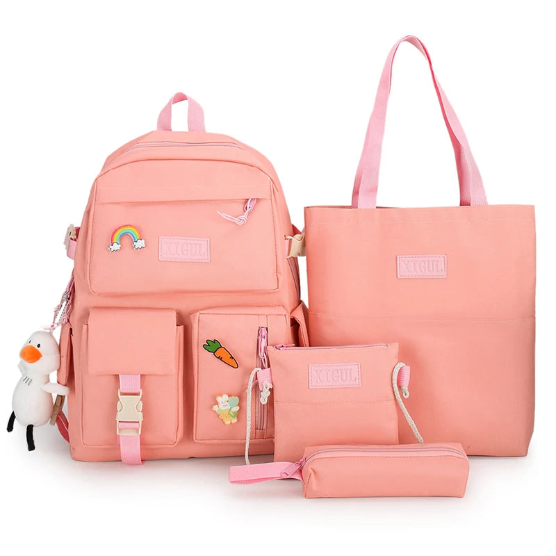 4-Piece Kawaii School Backpack Set