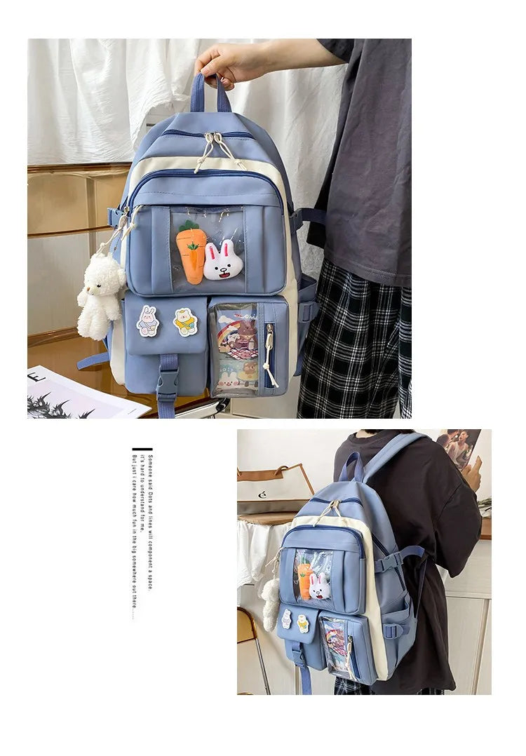 4-Piece Kawaii School Backpack Set