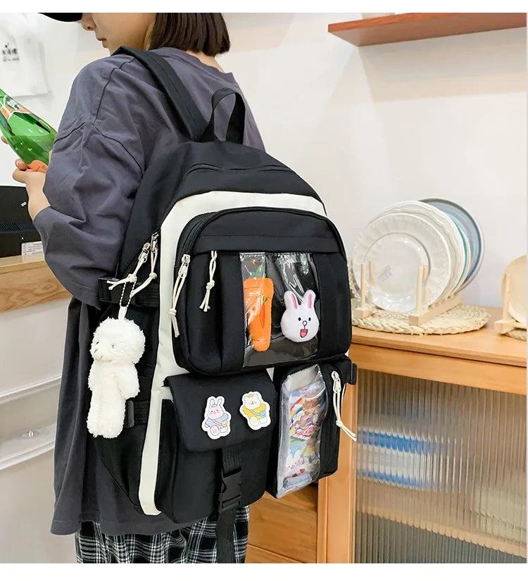 4-Piece Kawaii School Backpack Set