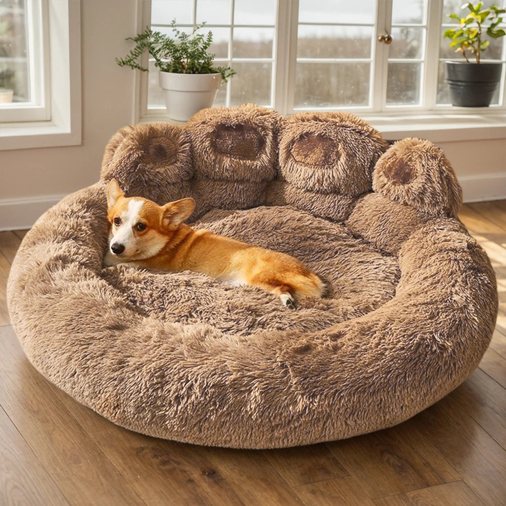 Paw Shape Plush Bed for Puppies and Kittens