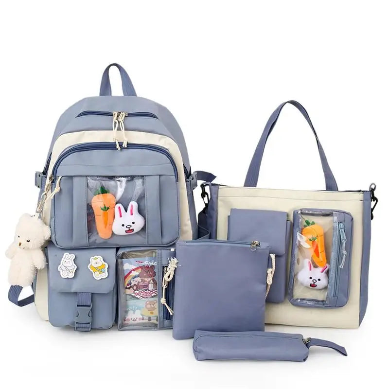 4-Piece Kawaii School Backpack Set