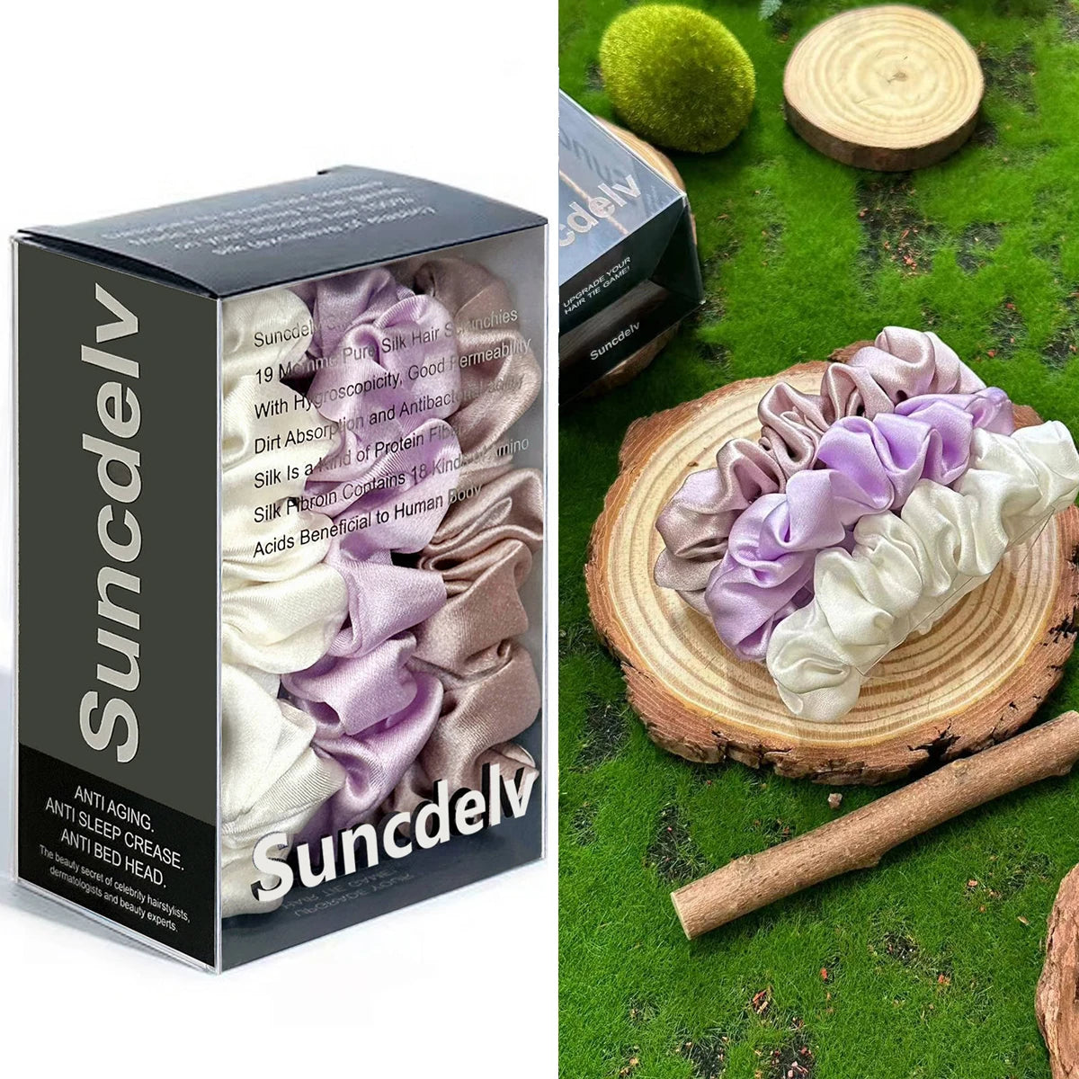 3PCS Mulberry Silk Hair Scrunchies