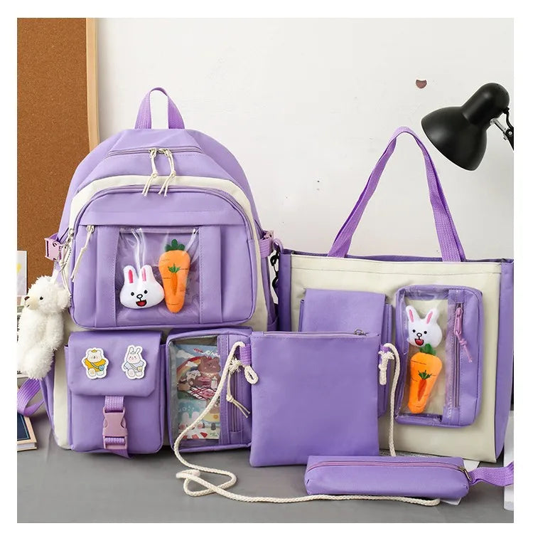 4-Piece Kawaii School Backpack Set