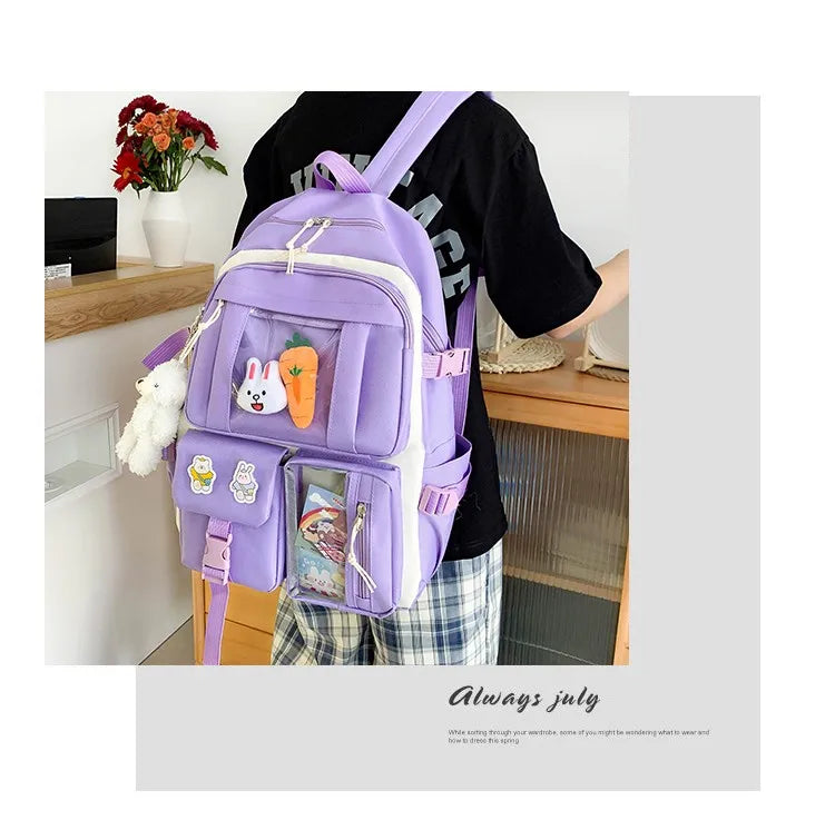 4-Piece Kawaii School Backpack Set