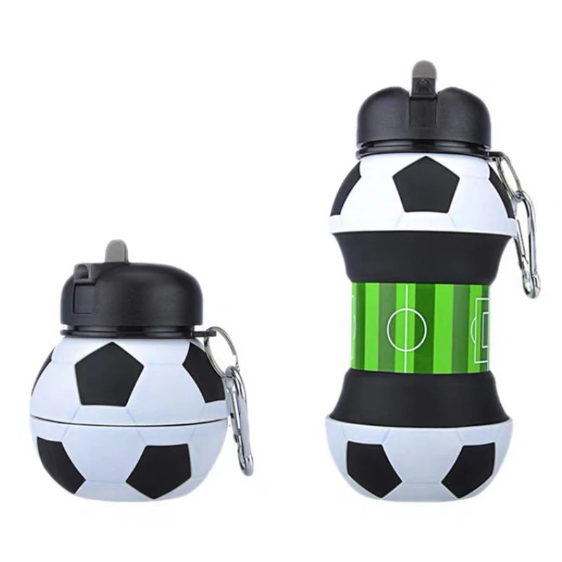 Football Shaped Folding Silicone Water Bottle