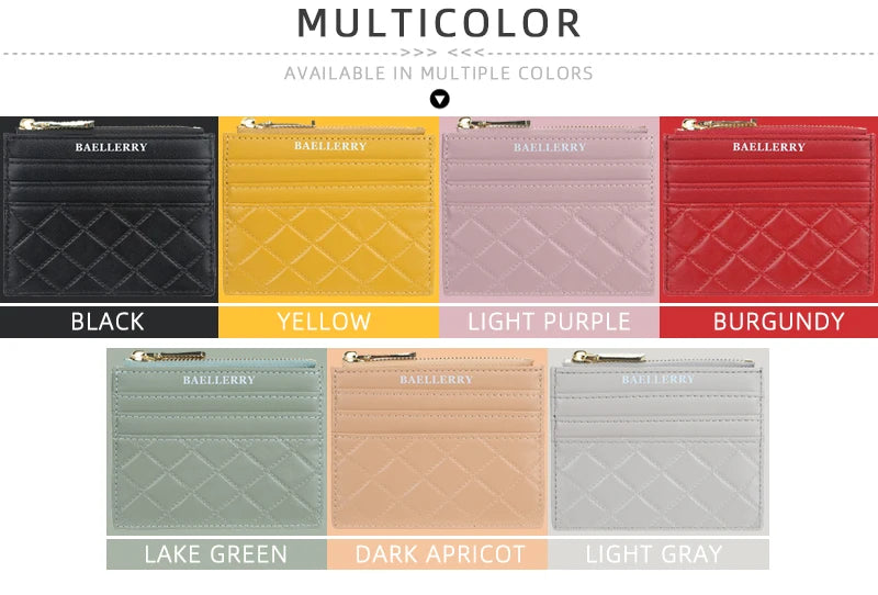 Mini Women's Slim Zipper Leather Wallet