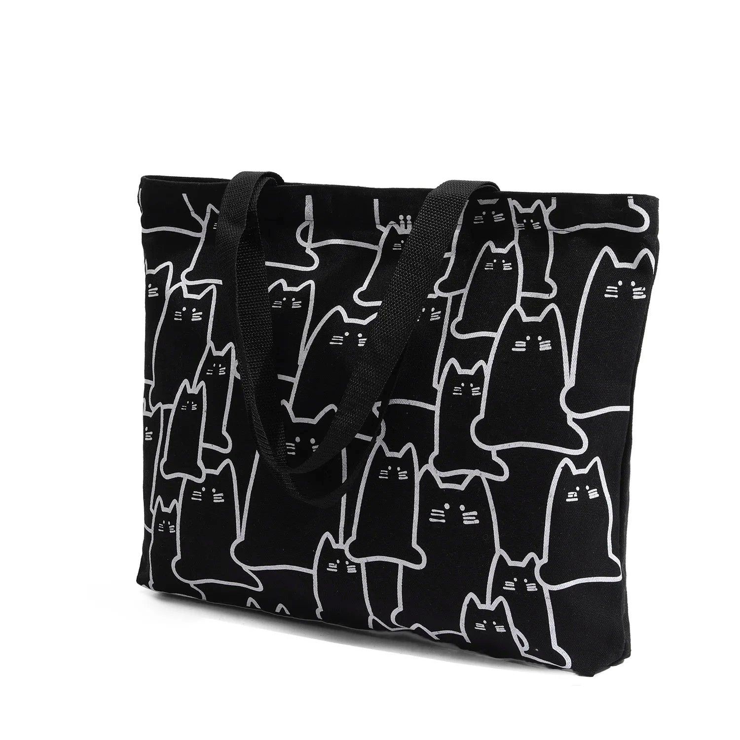 Canvas Cat Tote Handbag