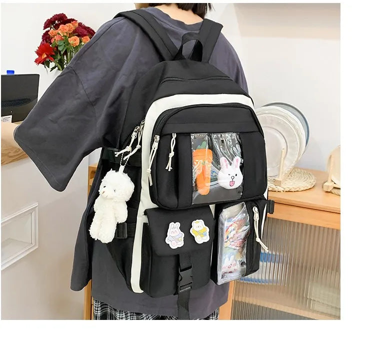 4-Piece Kawaii School Backpack Set
