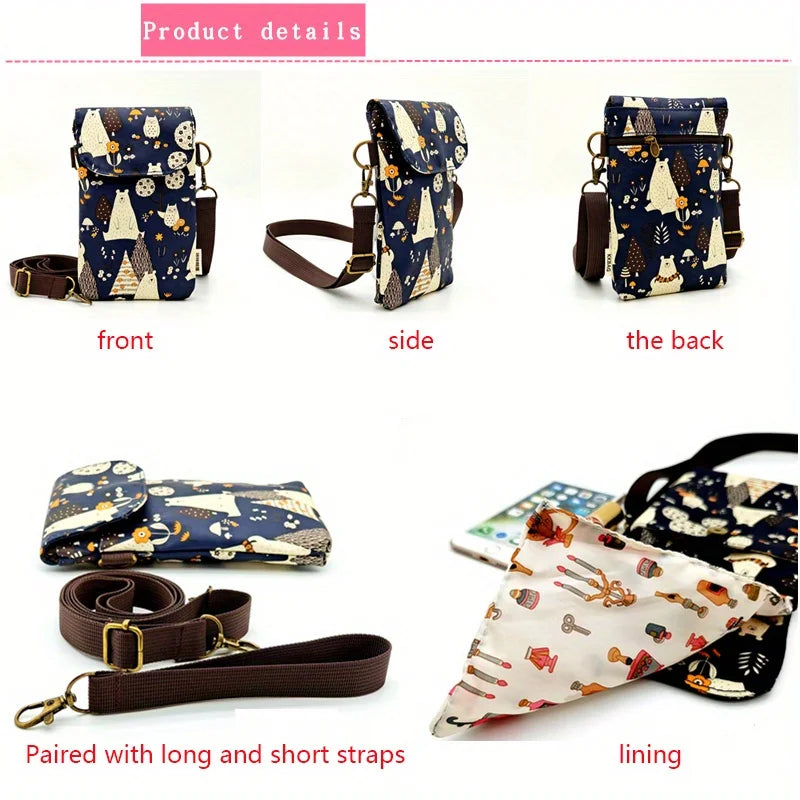 Kawaii Cat Print Crossbody Bag