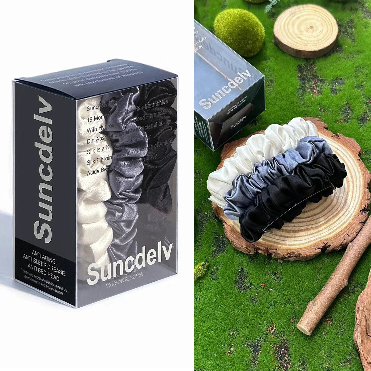 3PCS Mulberry Silk Hair Scrunchies