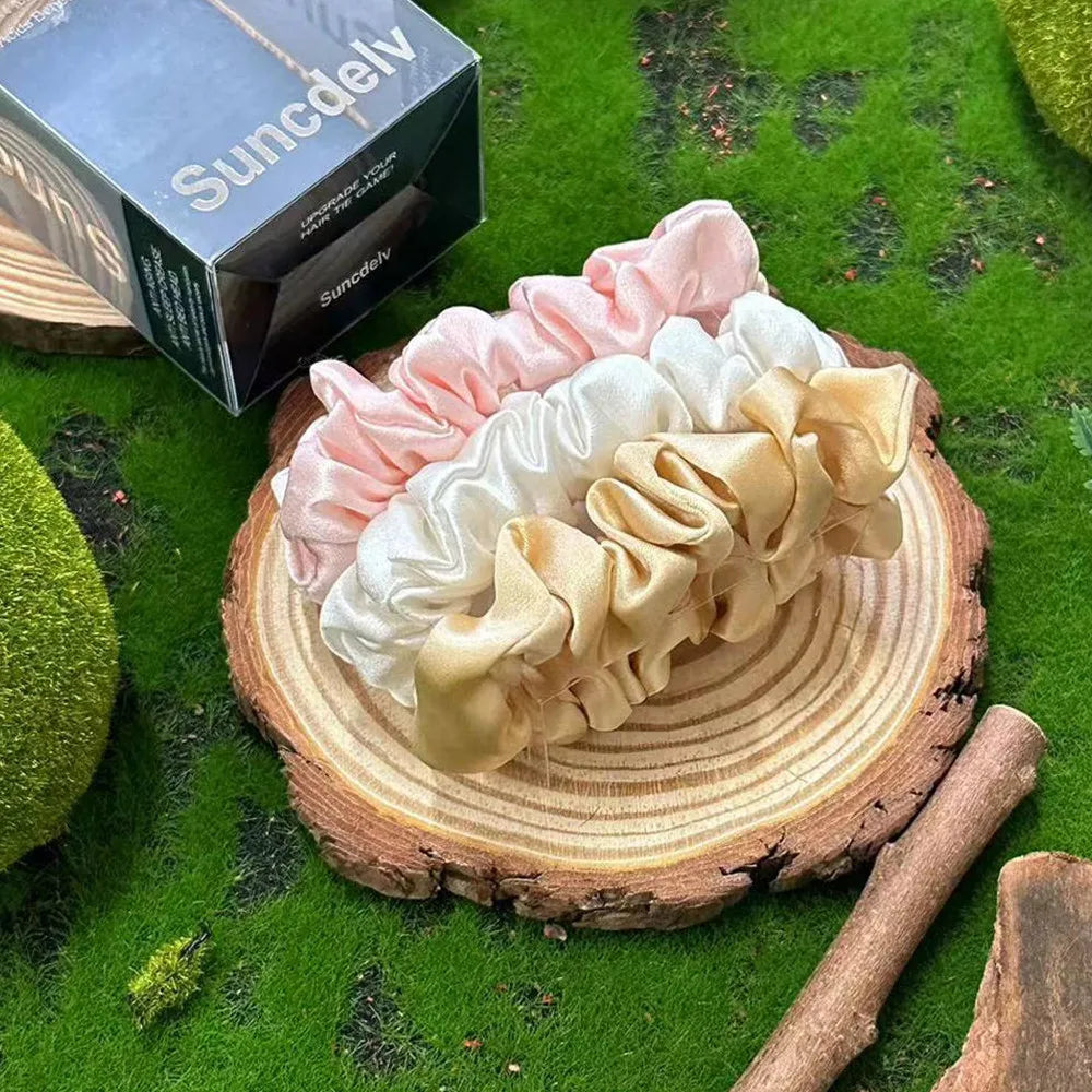 3PCS Mulberry Silk Hair Scrunchies