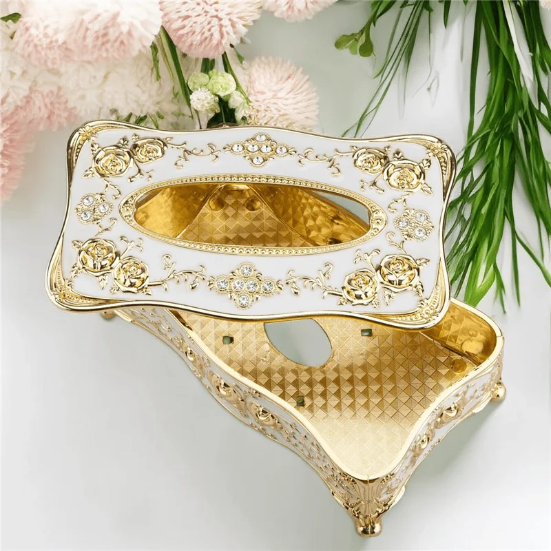 Golden Tissue Box Holder