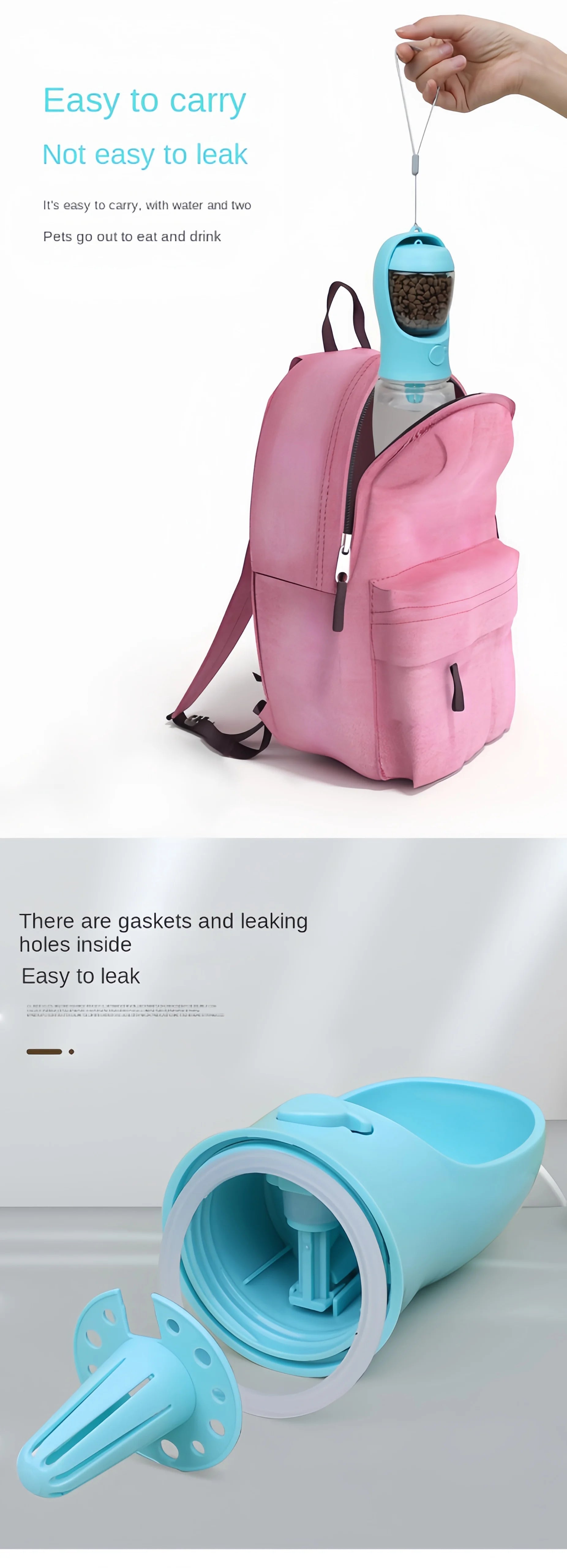 Portable Water Bottle with Food Storage