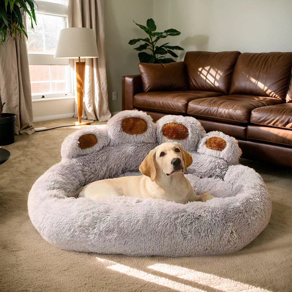 Paw Shape Plush Bed for Puppies and Kittens