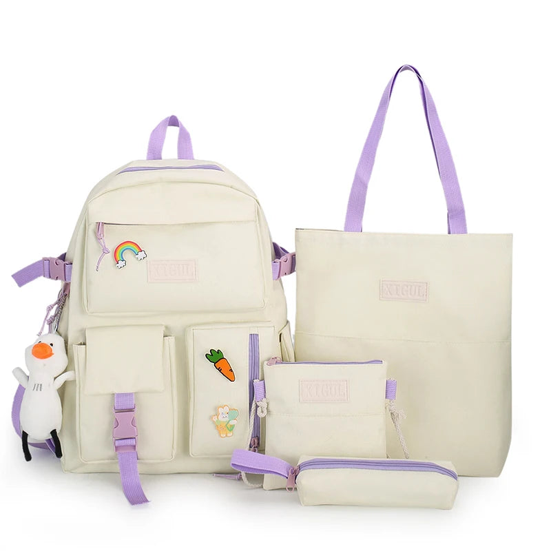 4-Piece Kawaii School Backpack Set