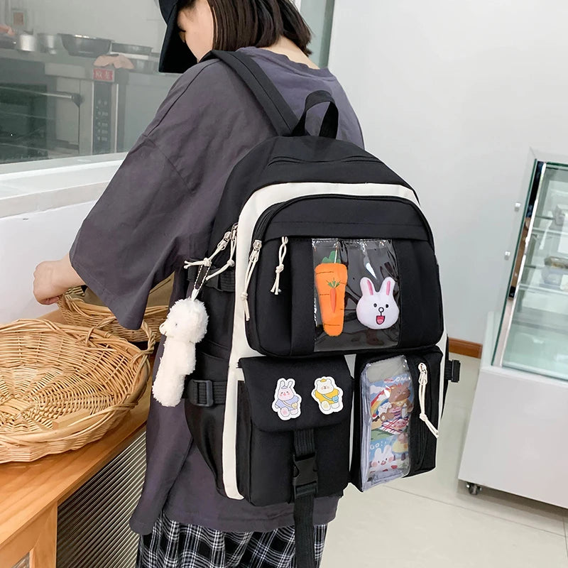 4-Piece Kawaii School Backpack Set