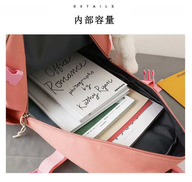 4-Piece Kawaii School Backpack Set