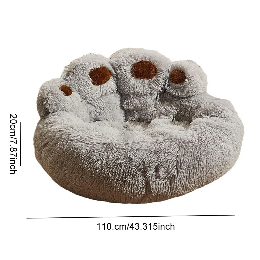 Paw Shape Plush Bed for Puppies and Kittens