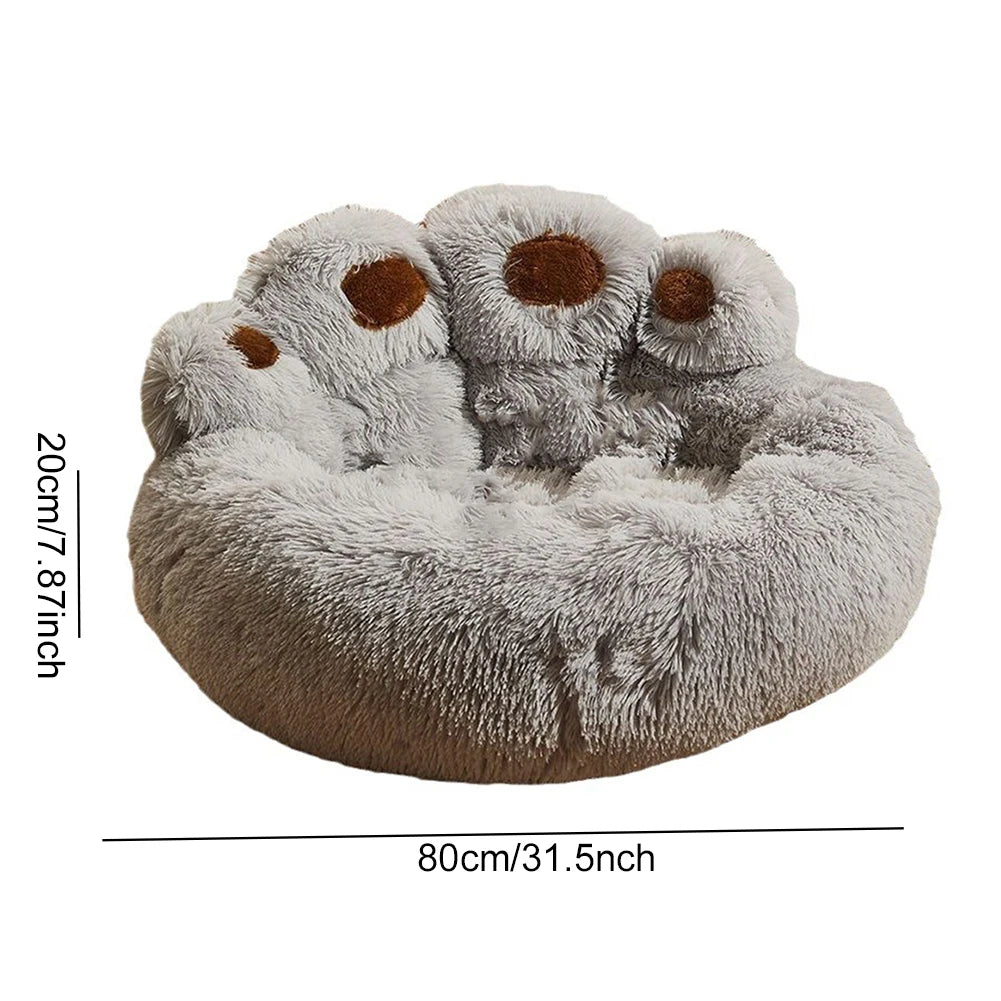 Paw Shape Plush Bed for Puppies and Kittens